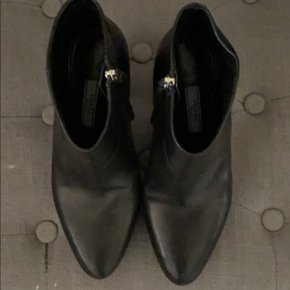 Prada black leather Booties